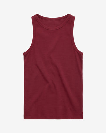 KnowledgeCotton Apparel - WMN Racer rib top T-shirts 1500 Burgundy