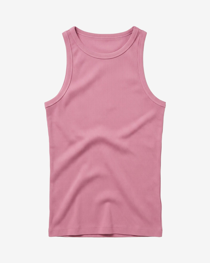 KnowledgeCotton Apparel - WMN Racer rib top T-shirts 1503 Orchid Haze
