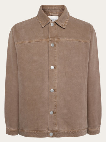 KnowledgeCotton Apparel - UNI Raw twill workwear jacket - GOTS/Vegan Overshirts 1441 Tiramisu