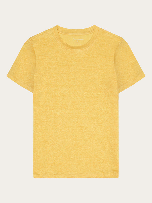 KnowledgeCotton Apparel - WMN Reg linen t-shirt T-shirts 1482 Yarrow