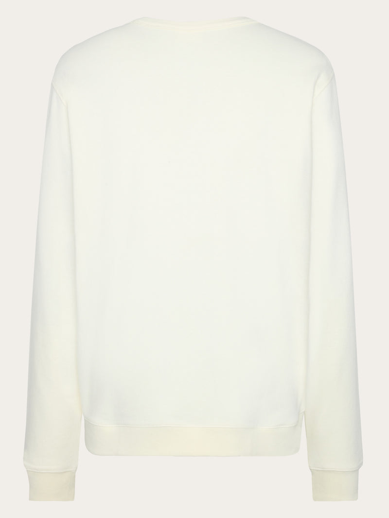 KnowledgeCotton Apparel - MEN Regenerative Organic Cotton Printed Crew Neck GOTS/Vegan Sweats 1387 Egret