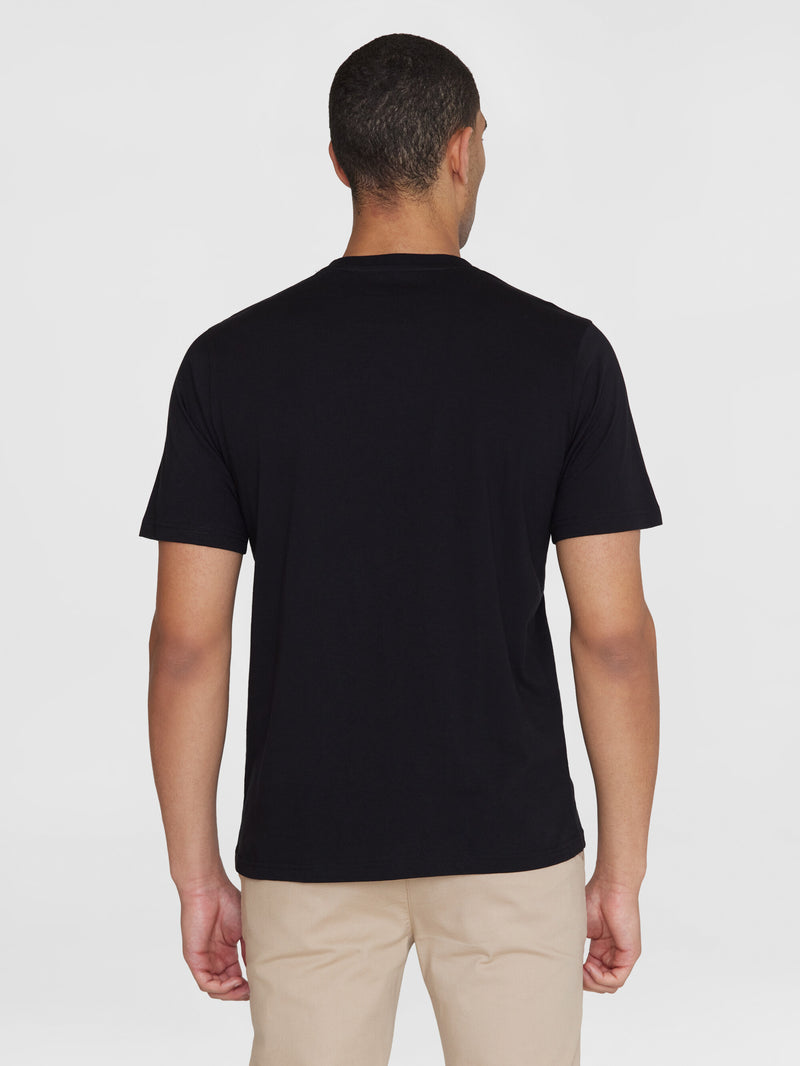 KnowledgeCotton Apparel - MEN Regular big owl front print t-shirt - Regenerative Organic Certified™ - GOTS T-shirts 9992 item color