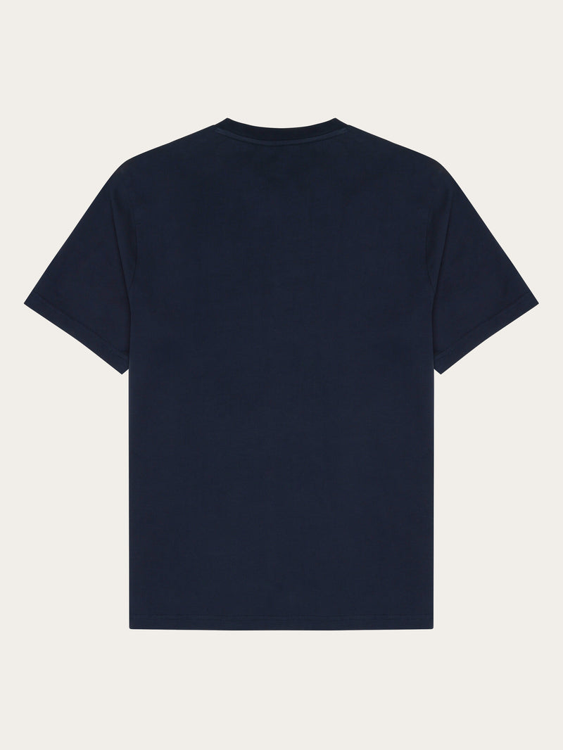 KnowledgeCotton Apparel - UNI Regular drop-shoulder short sleeve heavy single jersey printed t-shirt GOTS/Vegan T-shirts 1412 Night Sky