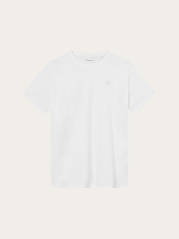 KnowledgeCotton Apparel - MEN Regular fit Badge t-shirt T-shirts 1010 Bright White