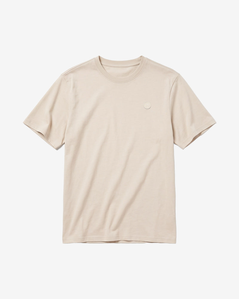 KnowledgeCotton Apparel - MEN Regular fit Badge t-shirt T-shirts 1228 Light feather gray