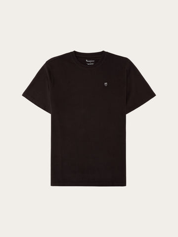KnowledgeCotton Apparel - MEN Regular fit Badge t-shirt T-shirts 1487 Chocolate Torte