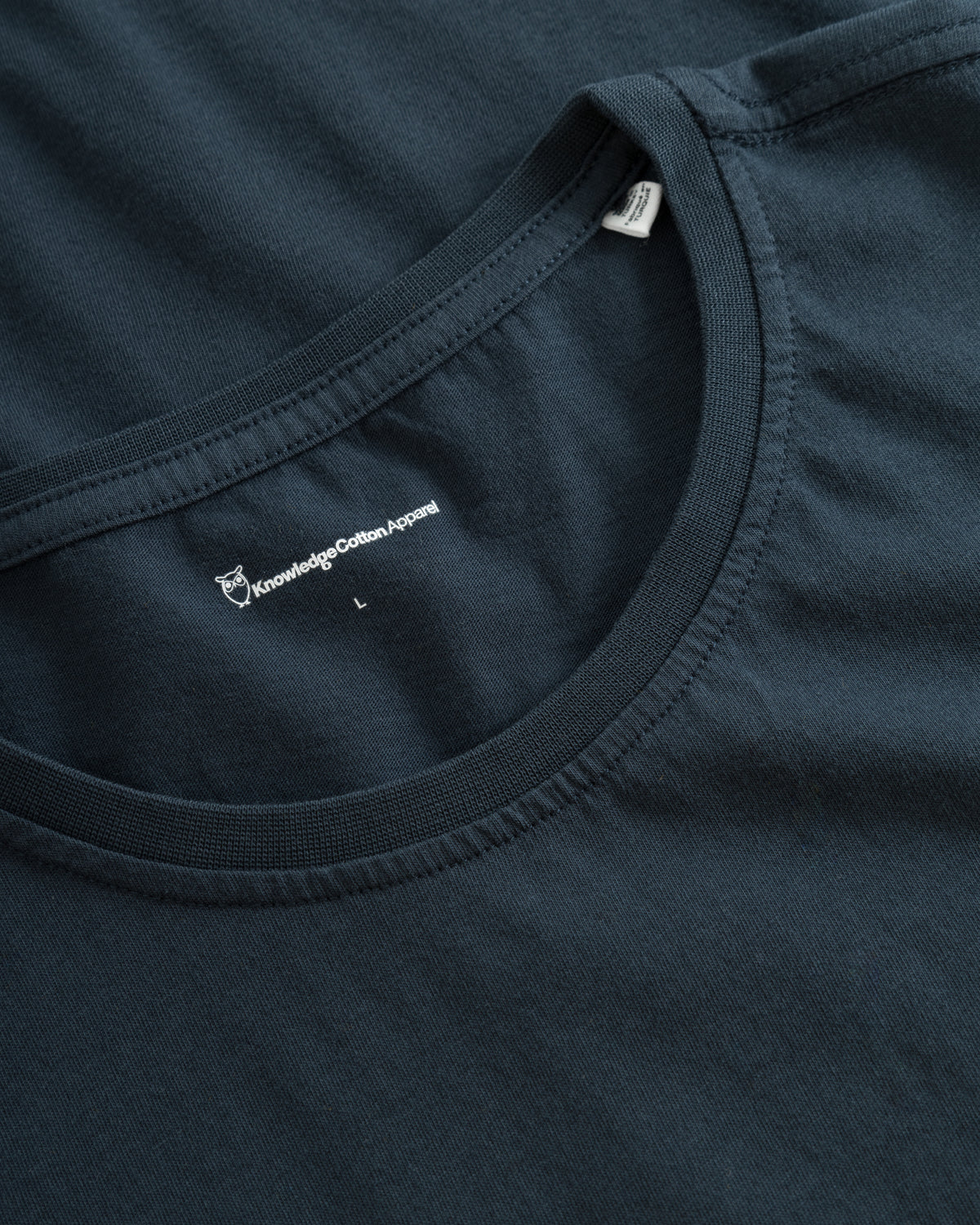 KnowledgeCotton Apparel - MEN Regular fit Basic tee T-shirts 1001 Total Eclipse