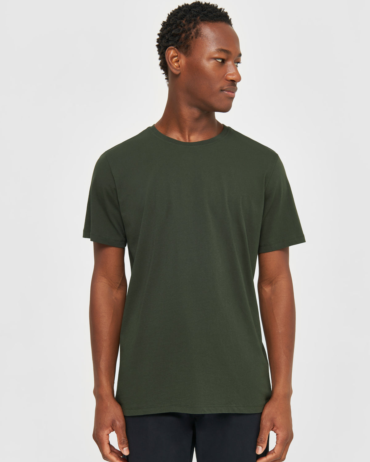 KnowledgeCotton Apparel - MEN Regular fit Basic tee T-shirts 1090 Forest Night