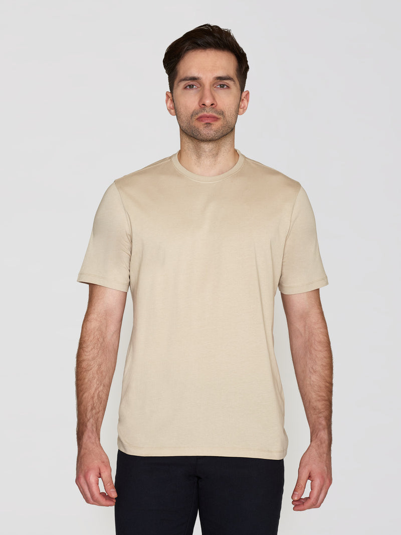 KnowledgeCotton Apparel - MEN Regular fit Basic tee T-shirts 1228 Light feather gray