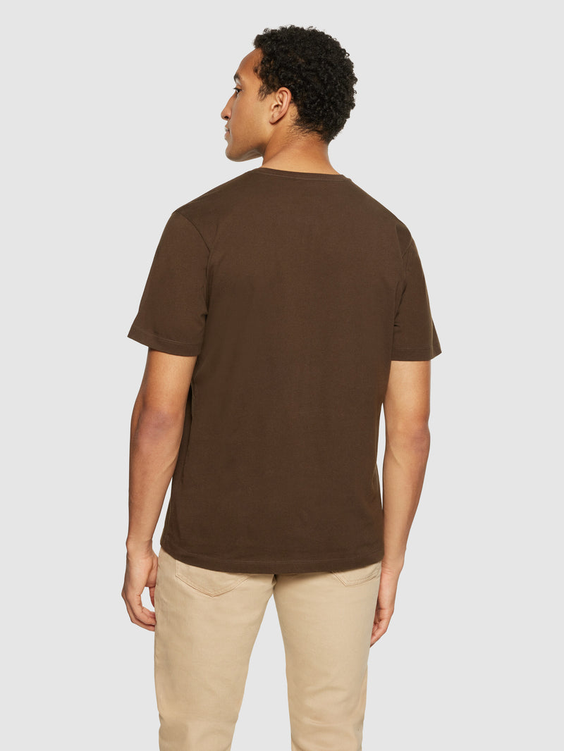 KnowledgeCotton Apparel - MEN Regular fit Basic tee T-shirts 1243 Demitasse (brown)