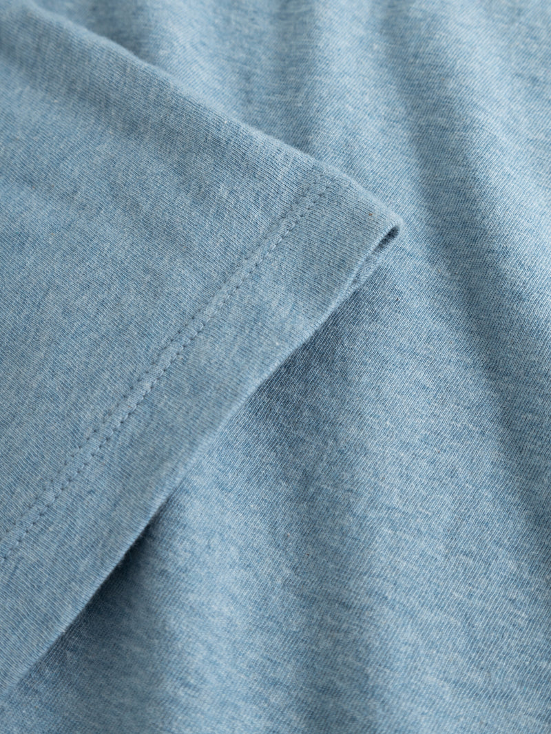 KnowledgeCotton Apparel - MEN Regular fit Basic tee T-shirts 1414 Dusty Blue Melange