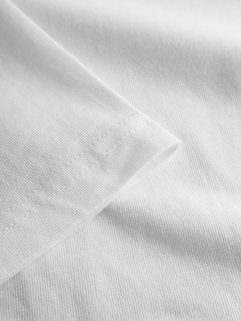 KnowledgeCotton Apparel - MEN Regular fit big front print t-shirt T-shirts 1010 Bright White