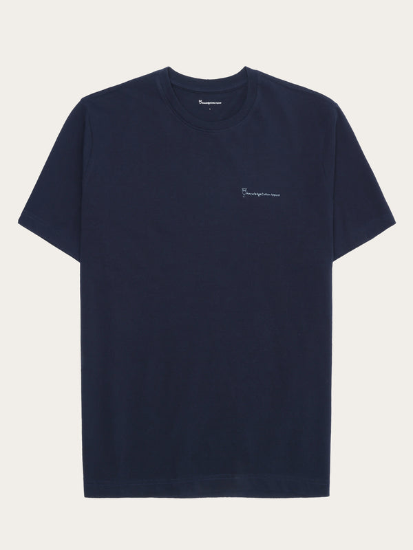 KnowledgeCotton Apparel - MEN Regular fit chill camp back print t-shirt - Regenerative Organic Certified® - GOTS/Vegan T-shirts 1412 Night Sky