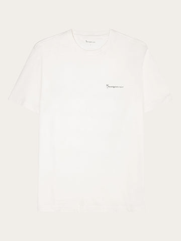 KnowledgeCotton Apparel - MEN Regular fit colorful trademark print t-shirt - Regenerative Organic Certified® - GOTS/Vegan T-shirts 1387 Egret