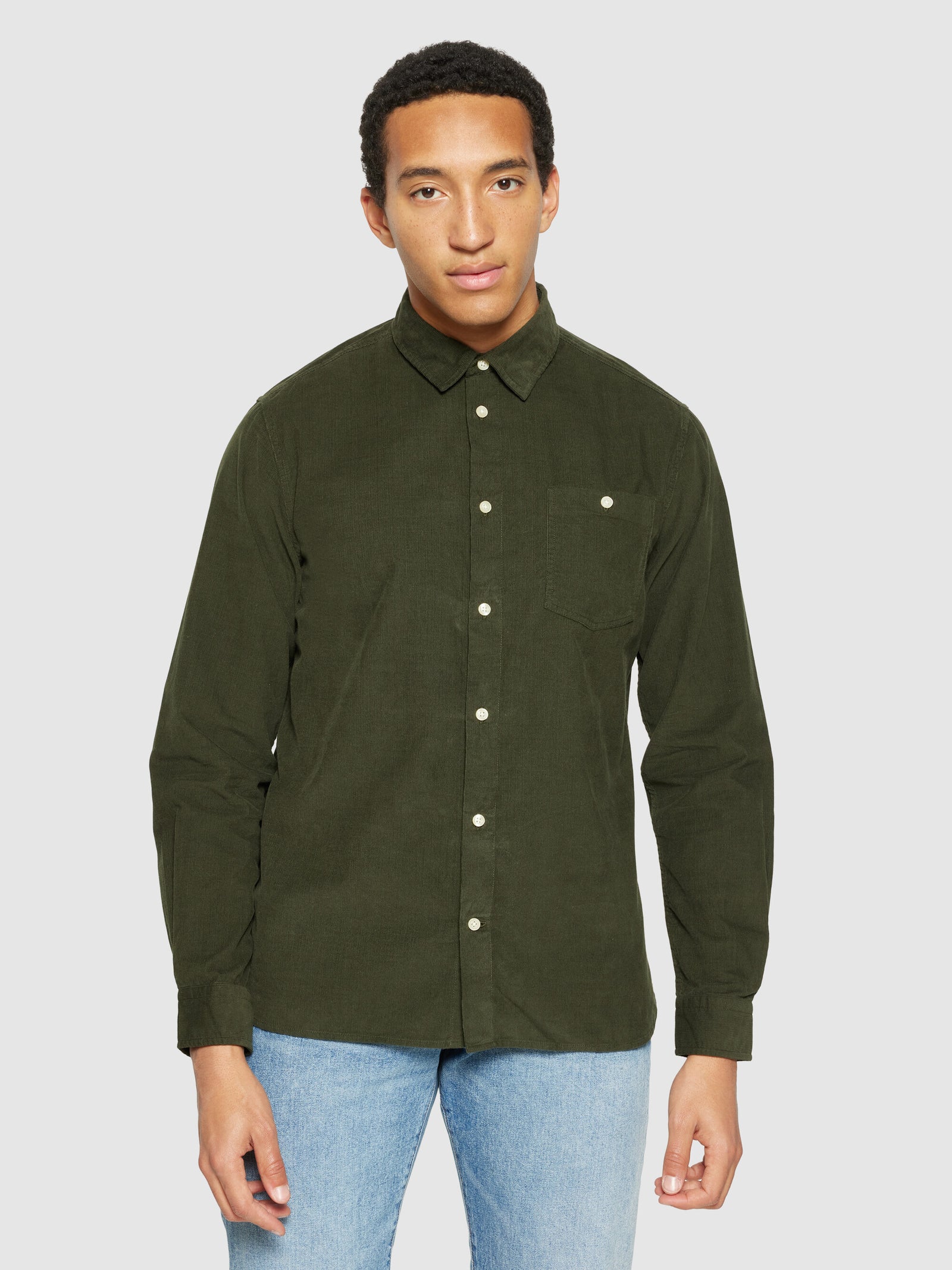 Buy Regular fit corduroy shirt - Forrest Night - from