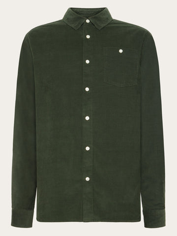 KnowledgeCotton Apparel - MEN Regular fit corduroy shirt Shirts 1090 Forrest Night
