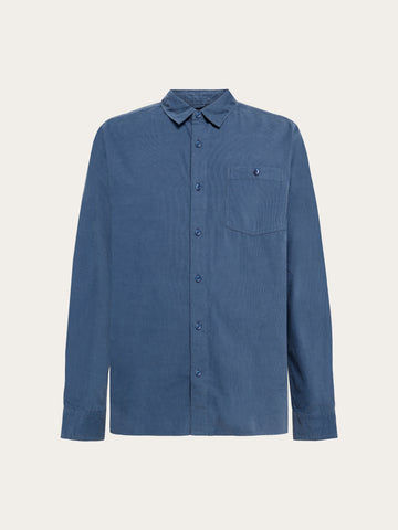 KnowledgeCotton Apparel - MEN Regular fit corduroy shirt Shirts 1226 Vintage Indigo