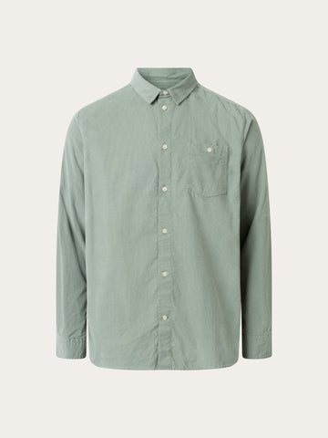 KnowledgeCotton Apparel - MEN Regular fit corduroy shirt Shirts 1396 Lily Pad