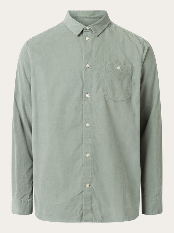 KnowledgeCotton Apparel - MEN Regular fit corduroy shirt Shirts 1396 Lily Pad