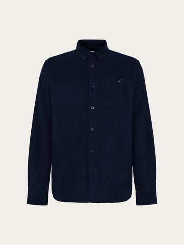 KnowledgeCotton Apparel - MEN Regular fit corduroy shirt Shirts 1412 Night Sky