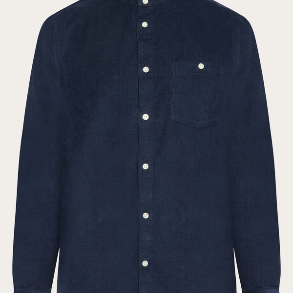 Regular fit corduroy strand collar shirt - Total Eclipse