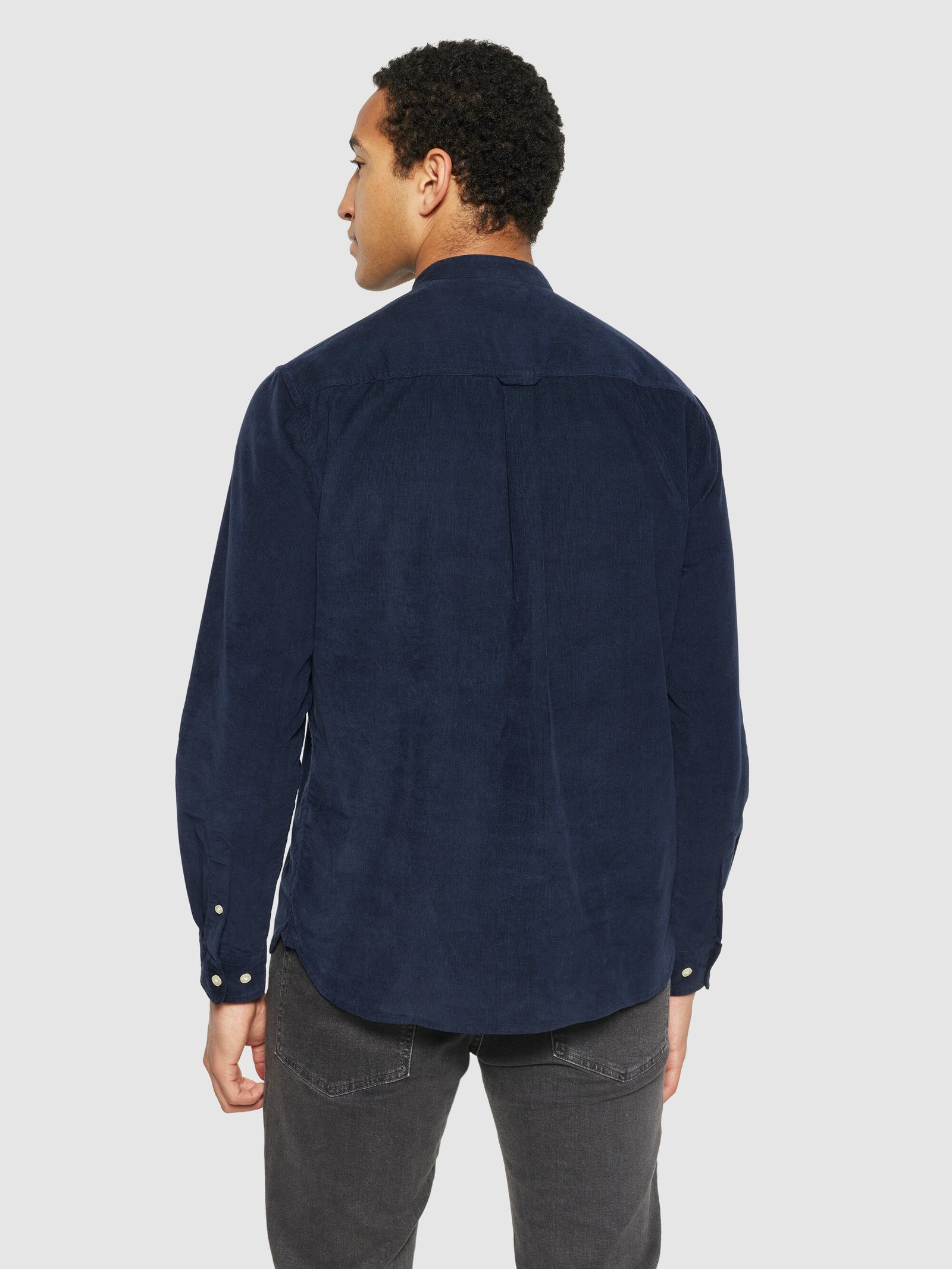 Regular fit corduroy strand collar shirt - Total Eclipse