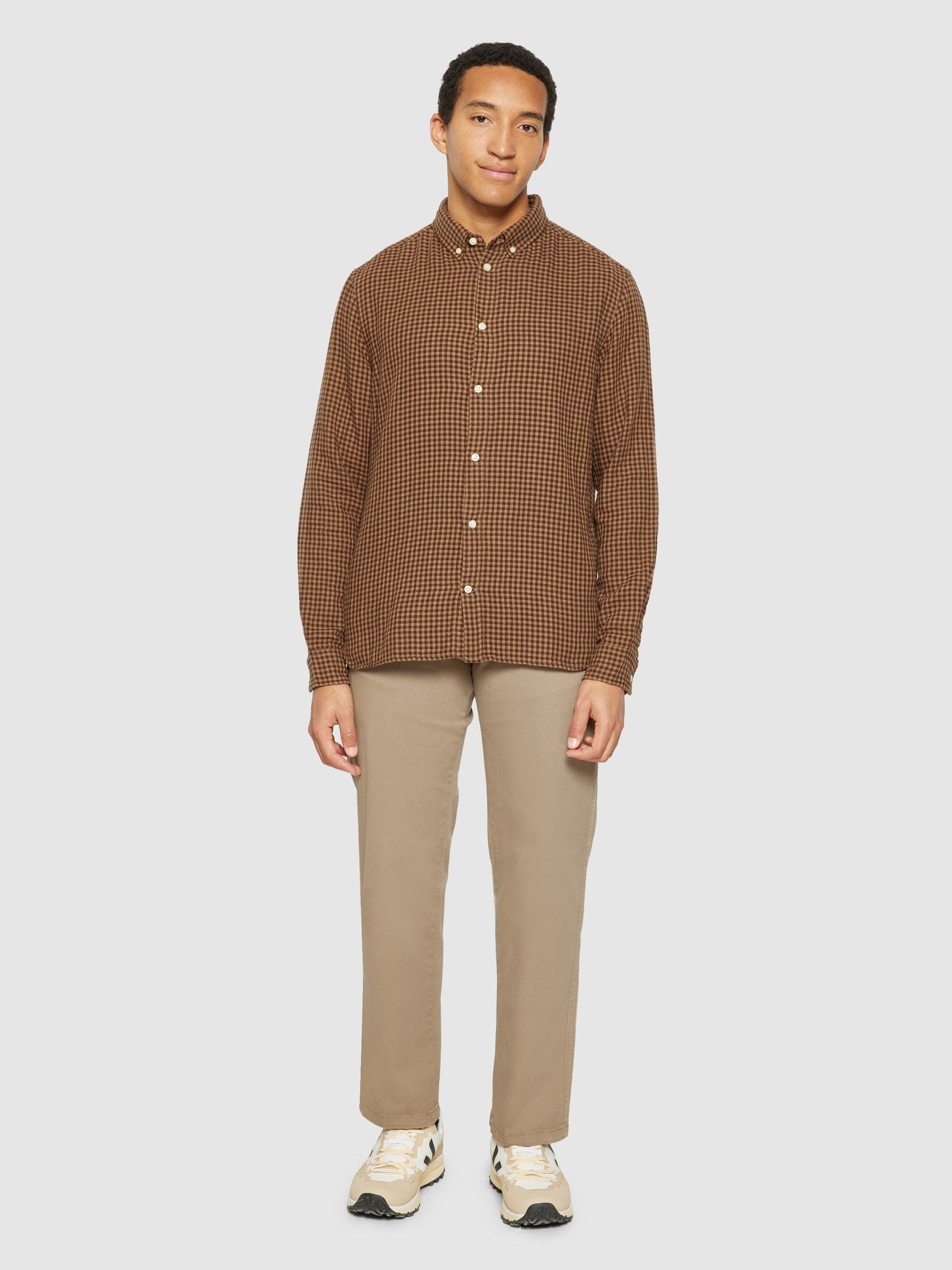 トップス SUBCULTURE COTTON CHECK SHIRT / BROWN Regular_fit_double_layer_check