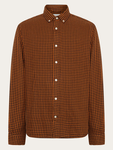 Regular fit double layer checkered shirt - Dark Brown check Regular fit double layer checkered shirt - Dark Brown check