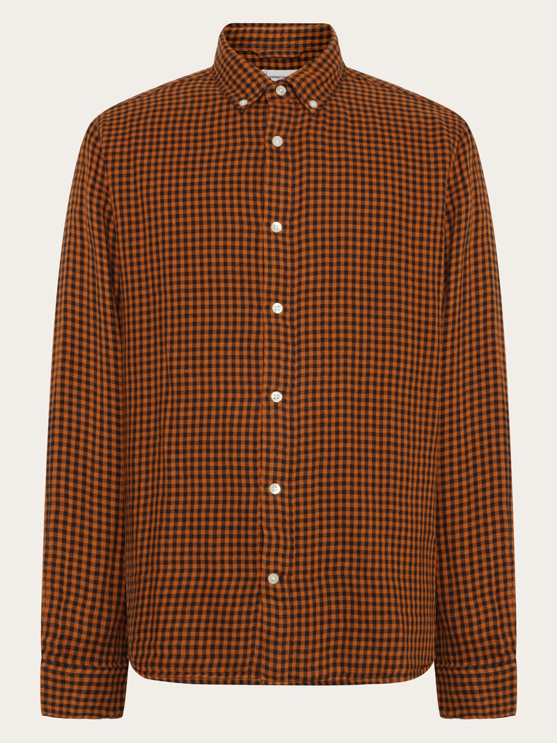 Regular fit double layer checkered shirt - Dark Brown check Regular fit double layer checkered shirt - Dark Brown check