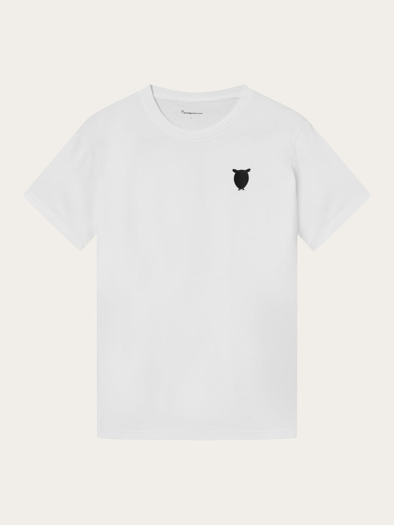 Regular fit owl chest embroidery t-shirt Bright White