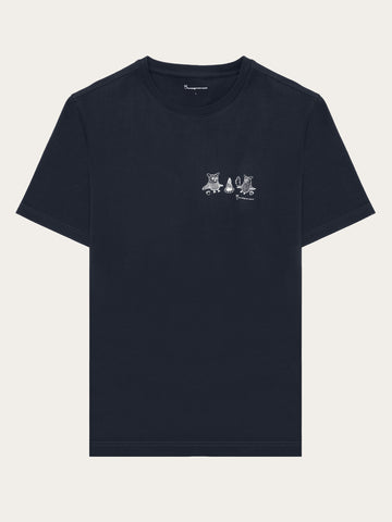 Regular fit owl trip chest print t-shirt - Regenerative