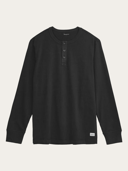 【HI FI FNK】Center Henley Longsleeve Long-Sleeve Newport Cloud Henley - Light Blue Heather