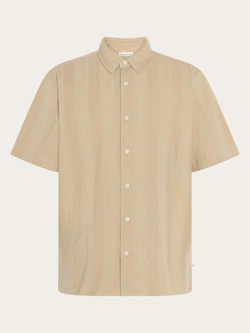 KnowledgeCotton Apparel - MEN Relaxed structure short sleeve shirt Shirts 1495 Twill