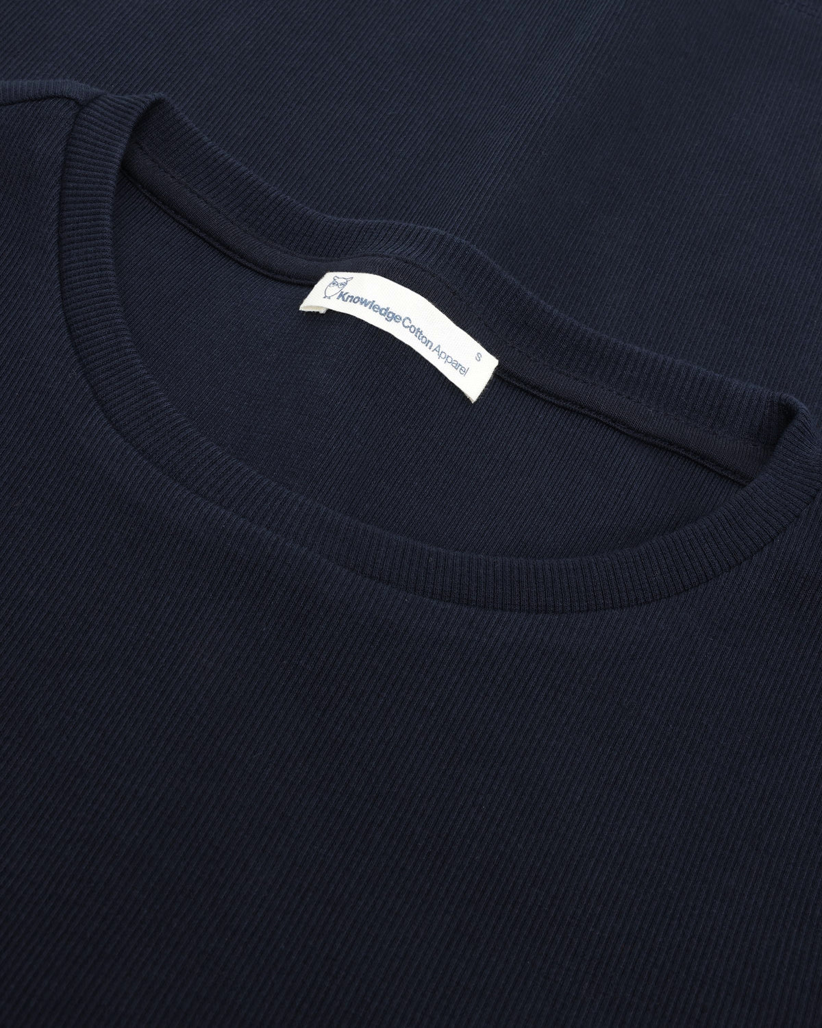 KnowledgeCotton Apparel - WMN Rib Scoop neck long sleeved Long Sleeves 1412 Night Sky