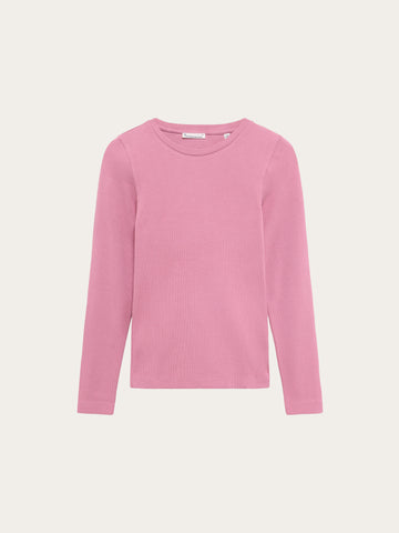 KnowledgeCotton Apparel - WMN Rib Scoop neck long sleeved Long Sleeves 1503 Orchid Haze