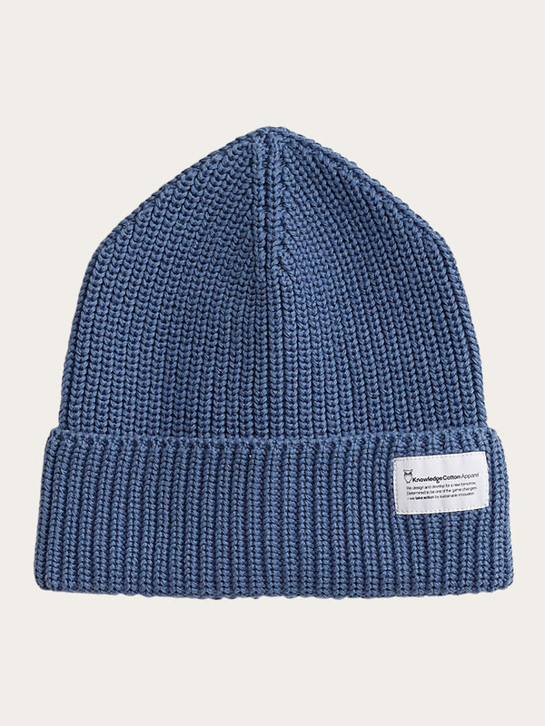 KnowledgeCotton Apparel - UNI Rib hat - GOTS/Vegan Hats 1432 Moonlight Blue