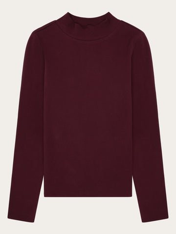 KnowledgeCotton Apparel - WMN Rib high neck LS Long Sleeves 1281 Fig