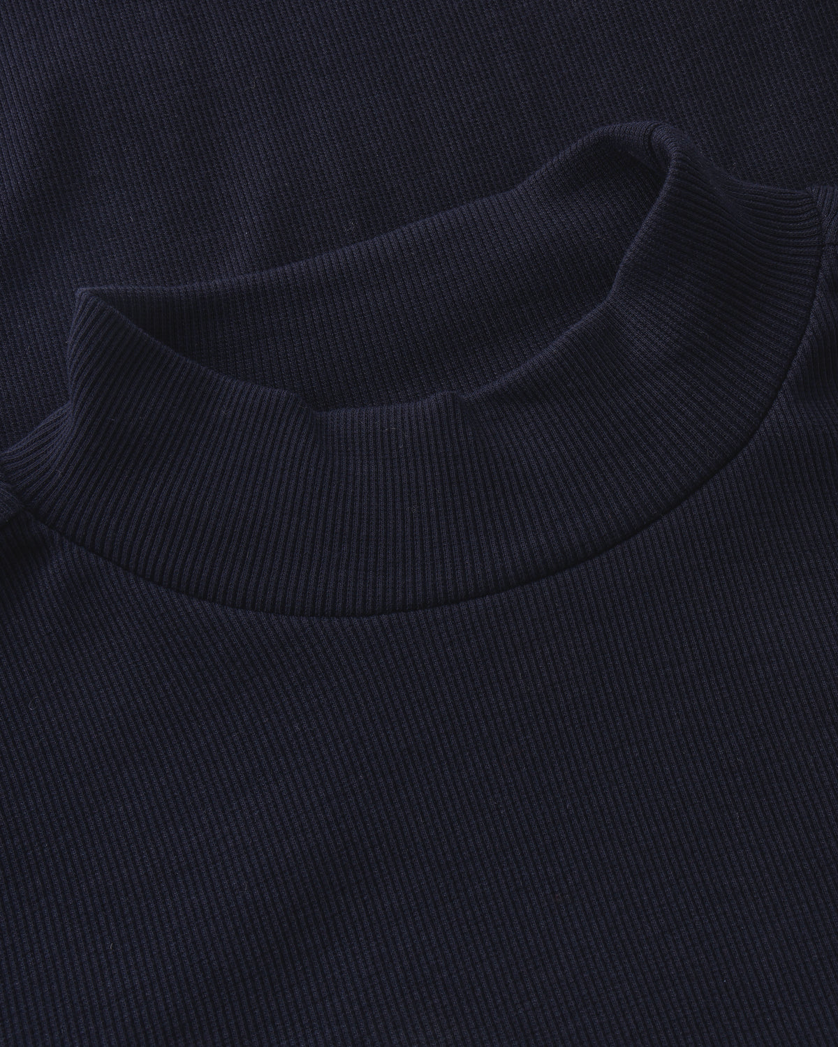 KnowledgeCotton Apparel - WMN Rib high neck LS Long Sleeves 1412 Night Sky