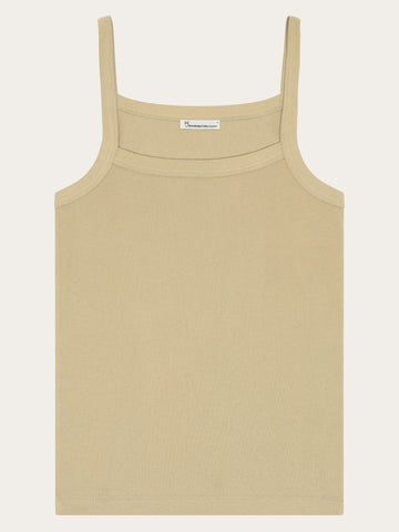 KnowledgeCotton Apparel - WMN Rib strap top T-shirts 1495 Twill