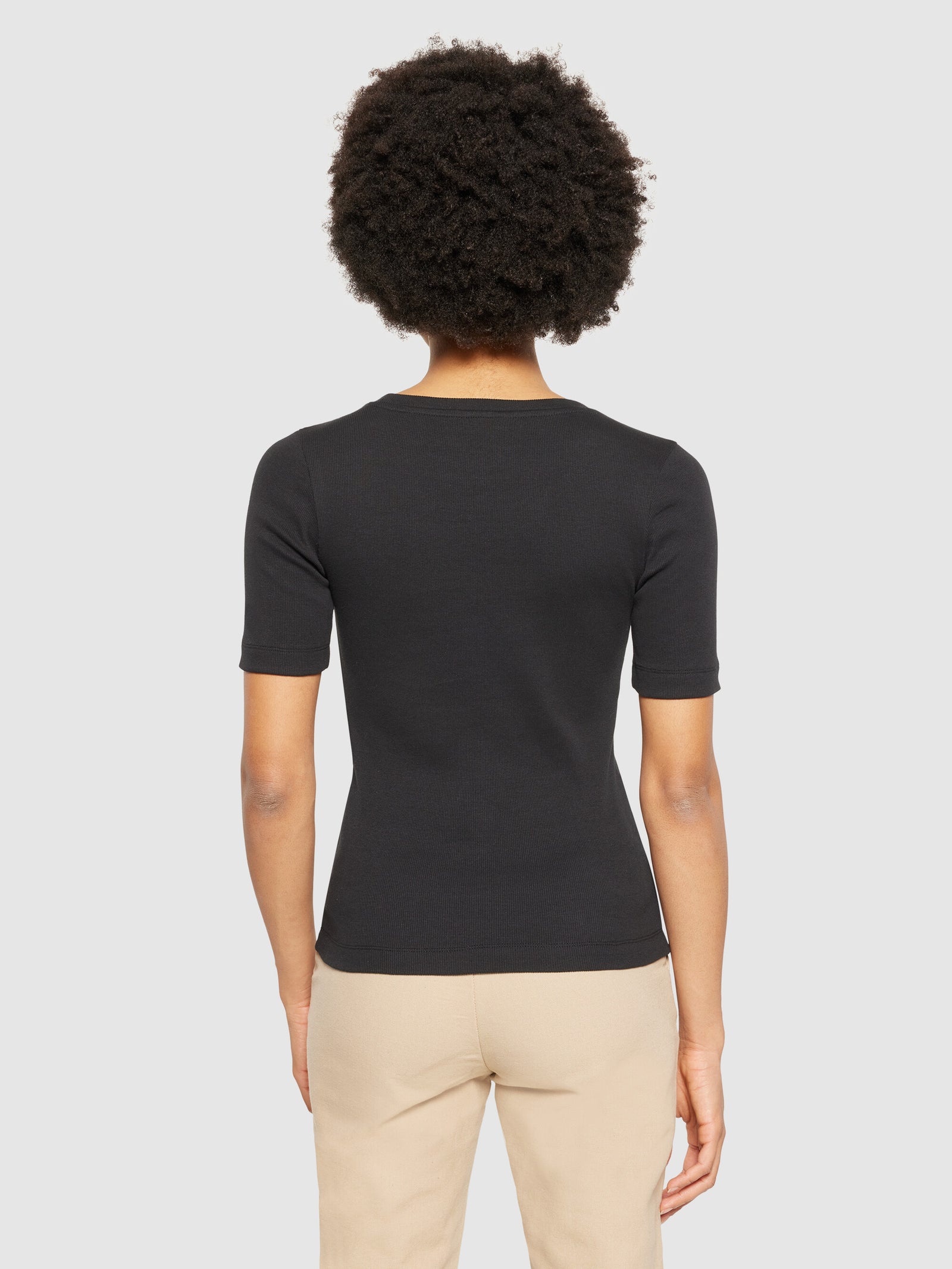 大注目 - Jet Black - t-shirt Rib Buy from Apparel® KnowledgeCotton トップス