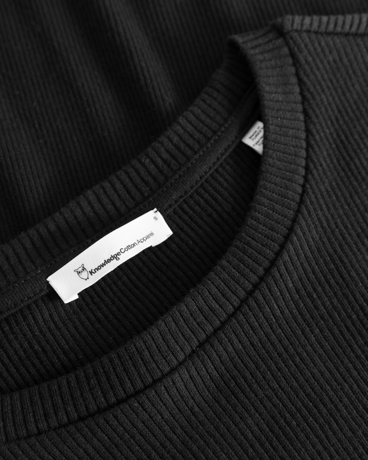 KnowledgeCotton Apparel - WMN Rib t-shirt T-shirts 1300 Black Jet