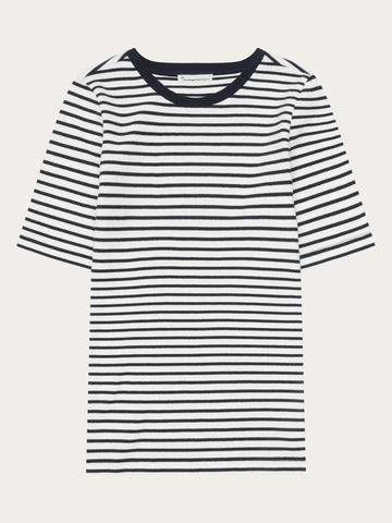 KnowledgeCotton Apparel - WMN Rib t-shirt T-shirts 8036 Navy