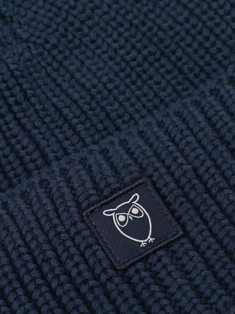 KnowledgeCotton Apparel - UNI Ribbing hat Hats 1001 Total Eclipse