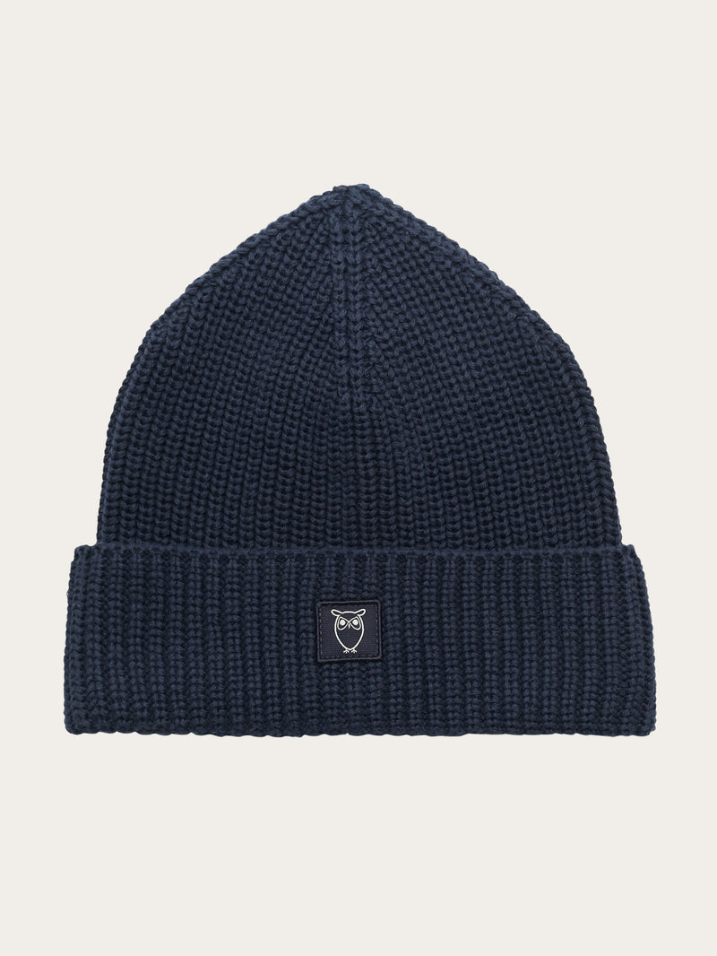 KnowledgeCotton Apparel - UNI Ribbing hat Hats 1001 Total Eclipse
