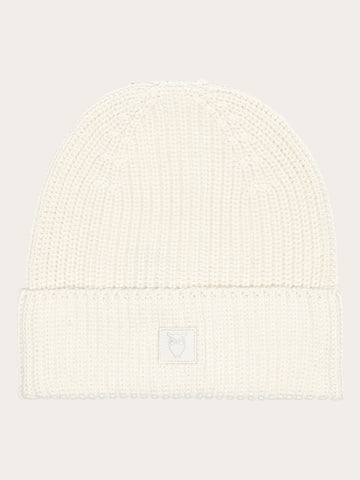 KnowledgeCotton Apparel - UNI Ribbing hat Hats 1387 Egret