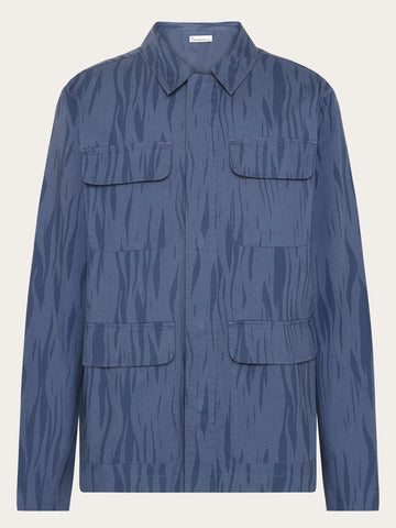 KnowledgeCotton Apparel - MEN Ripstop Northern Lights overshirt - GOTS/Vega Overshirts 9921 Blue