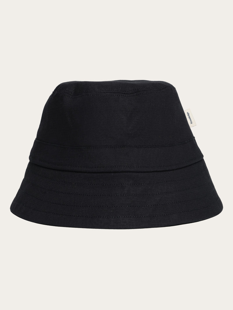 KnowledgeCotton Apparel - UNI Ripstop bucket hat - GOTS/Vegan Hats 1300 Black Jet