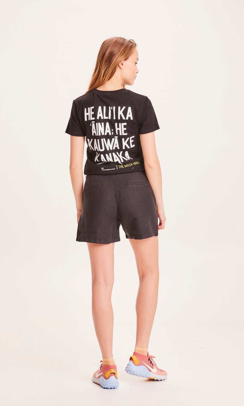 KnowledgeCotton Apparel - WMN SENNA loose shorts Shorts 1300 Black Jet