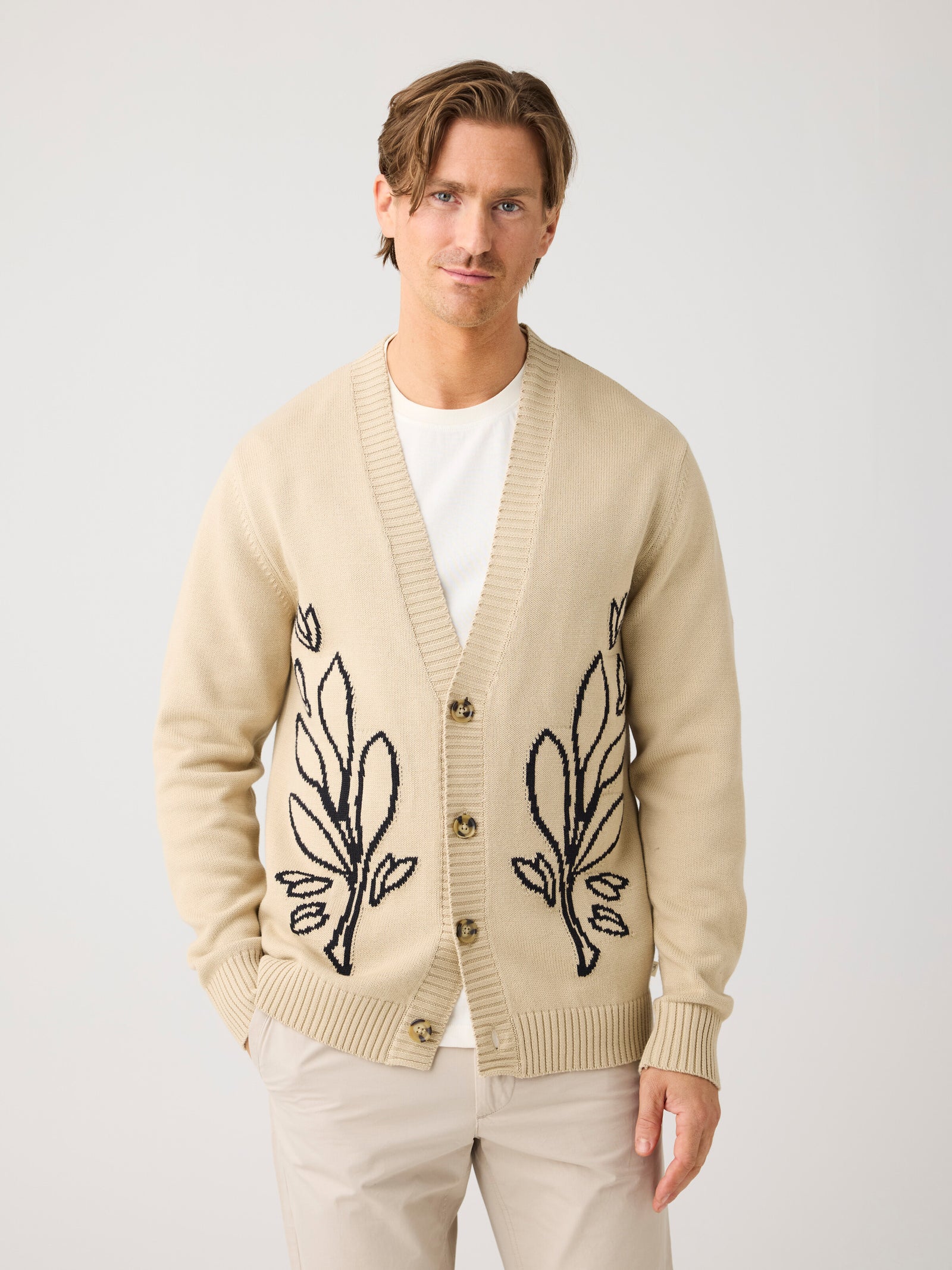 トップス seed and soil Organic Cotton cardigan SOS_Jacquard_knitted_Cardigan_
