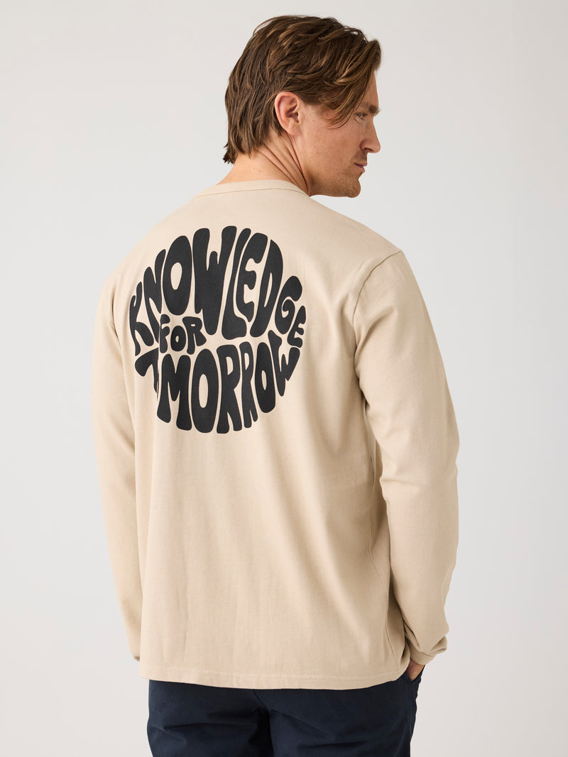 KnowledgeCotton Apparel - MEN SOS Organic Cotton Long sleeved T-shirt - GOTS/Vegan Long Sleeves 1228 Light feather gray